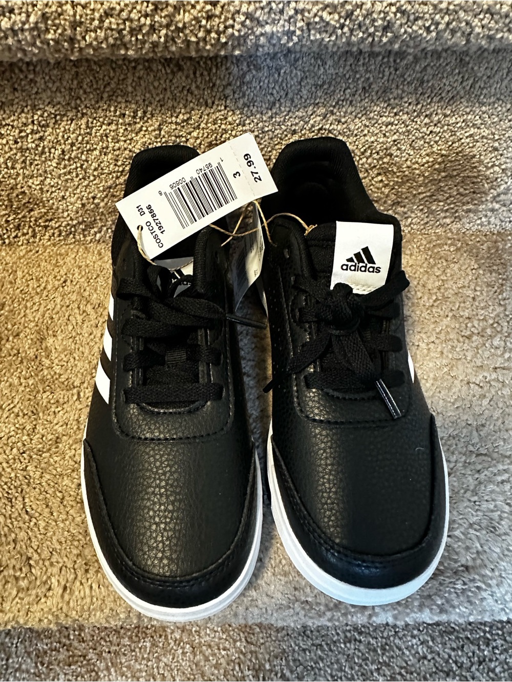 Adidas Kids' Black & White Casual Sneakers size 3